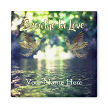 Heart Stream - Golden Hummingbirds Magnet