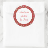 HEART STRICK 3" Runde Aufkleber "Handgefertigt" (Tasche)