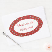 HEART STRICK Oval Aufkleber "Handmade" (Umschlag)