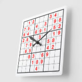 Heart Sudoku Clock with downloadable puzzle Quadratische Wanduhr (Winkel)