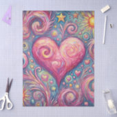 Heart Sun Stars Wirbel Whimsical Decoupage Seidenpapier (Basteln)