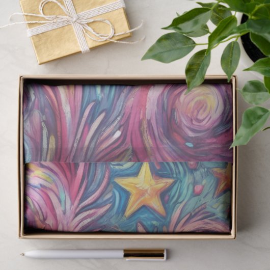 Heart Sun Stars Wirbel Whimsical Decoupage Seidenpapier (Geschenk)