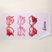 Heart Sunnies Bridesmaid Girls Trip Strandtuch (Vorderseite)