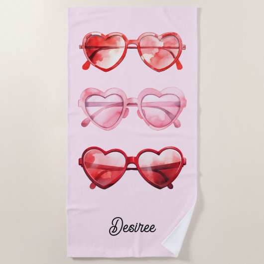 Heart Sunnies Bridesmaid Girls Trip Strandtuch (Vorderseite)