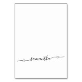 Heart Swash Signature Guest Name Platzkarten Tischnummer (Vorderseite)