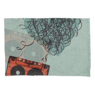 Heart Tape: Vintage Kassette-Illustration Kissenbezug