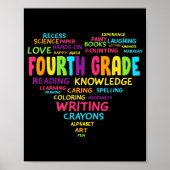 Heart Tee Fourth Grade Team Teacher Student Back T Poster (Vorne)