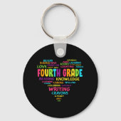 Heart Tee Fourth Grade Team Teacher Student Back T Schlüsselanhänger (Vorderseite)