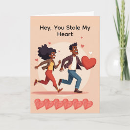 "Heart Thief" funny Anniversary/Valentine Card Feiertagskarte