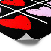 Heart Tic Tac Toe Valentines Day  Poster (Ecke)
