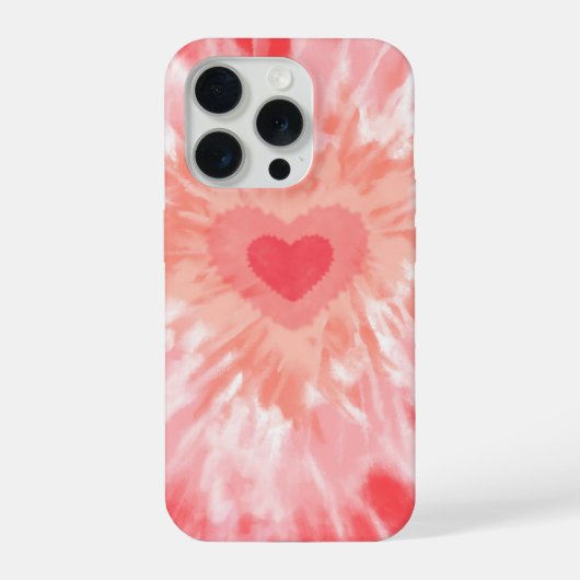 Heart Tie Dye Monogram  iPhone Hülle (Rückseite)