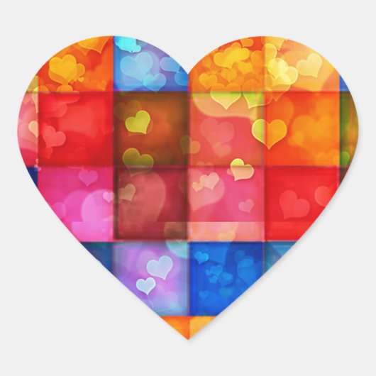 Heart Tiles Herz-Aufkleber (Vorderseite)