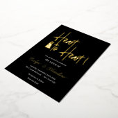Heart to Heart Gold & White Foil Engagement Invita Folieneinladung (Gedreht)