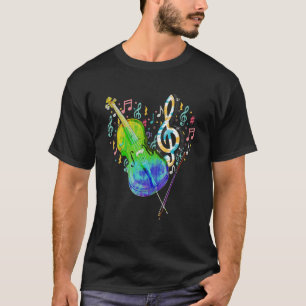 Heart Treble Clef Cello Player Musiknotens Cellist T-Shirt