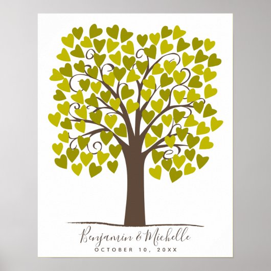 Heart Tree - 100 Signature Guest Book Alternative Poster (Vorne)