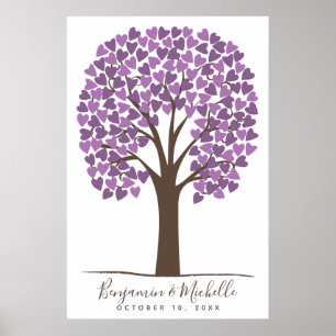Heart Tree - 150 Signature Guest Book Alternative Poster