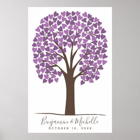 Heart Tree - 150 Signature Guest Book Alternative Poster (Vorne)