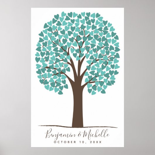 Heart Tree - 200 Signature Guest Book Alternative Poster (Vorne)