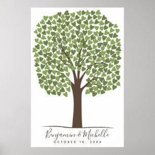 Heart Tree - 250 Signature Guest Book Alternative Poster