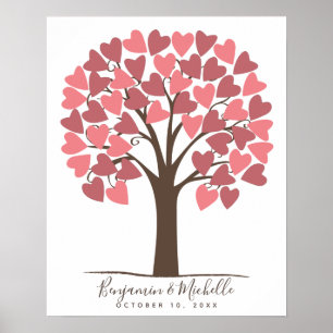 Heart Tree - 50 Signature Guest Book Alternative Poster