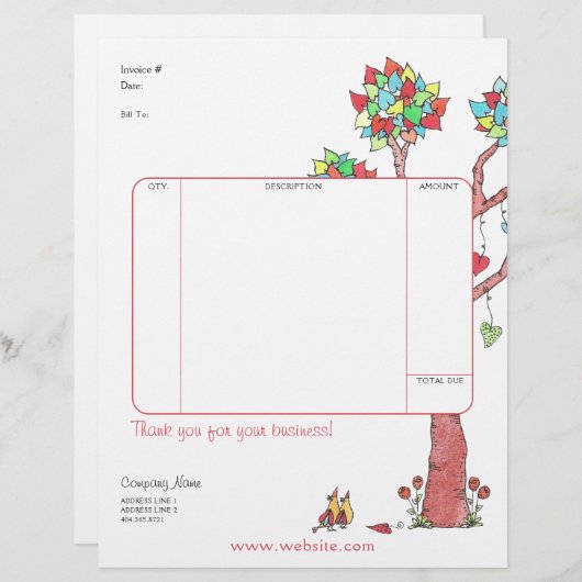 Heart Tree Rechnung (Vorne/Hinten)