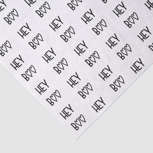 Heart Typography Hey Boo Seidenpapier (Ausschnitt)
