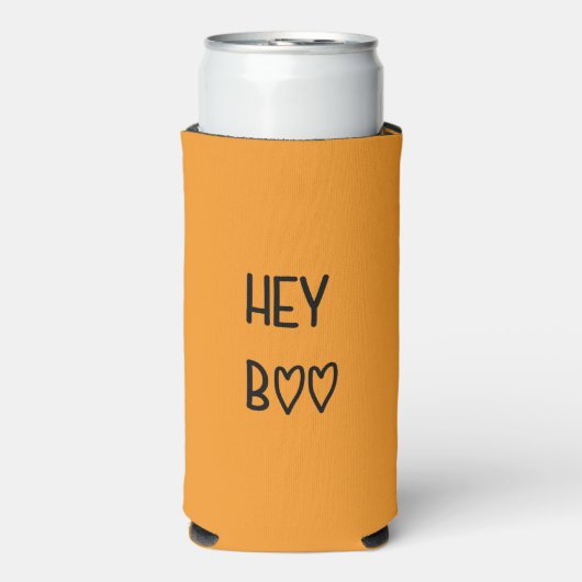 Heart Typography Hey Boo Selters Dosenkühler (Seltzer Vorderseite)