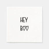 Heart Typography Hey Boo Serviette (Vorderseite)