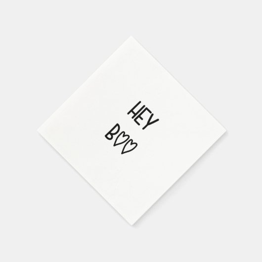 Heart Typography Hey Boo Serviette (Ecke)