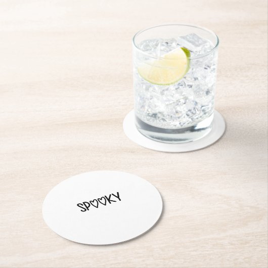 Heart Typography spooky Runder Pappuntersetzer (Vor Ort)