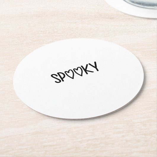 Heart Typography spooky Runder Pappuntersetzer (Angewinkelt)