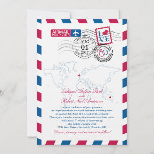 Heart UK und Austraila Wedding Einladung