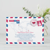 Heart UK und Austraila Wedding Einladung (Stehend Vorderseite)