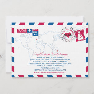 Heart UK und Austraila Wedding Einladung