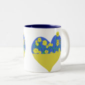 Heart Ukraine Flag With Sunflowers Zweifarbige Tasse (VorderseiteRechts)