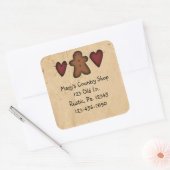 Heart- und Lebkuchenaufkleber Quadratischer Aufkleber (Umschlag)