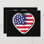 Heart US Flag 4. Juli Patriotic American Stars (Vorne/Hinten)