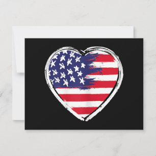 Heart US Flag 4. Juli Patriotic American Stars Feiertagskarte
