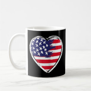 Heart US Flag 4. Juli Patriotic American Stars Kaffeetasse