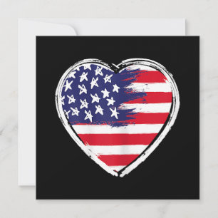 Heart US Flag 4. Juli Patriotic American Stars Save The Date