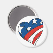 Heart USA Flag Tshirts und Geschenke Magnet (Vorderseite/Rückseite)