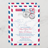 Heart USA und Mazedonien Wedding Einladung (Vorne/Hinten)