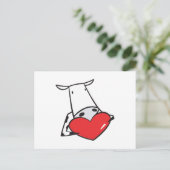 heart valentine cow feiertagspostkarte (Stehend Vorderseite)