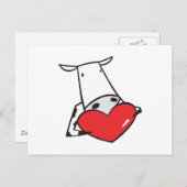 heart valentine cow feiertagspostkarte (Vorne/Hinten)