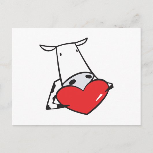 heart valentine cow feiertagspostkarte (Vorderseite)