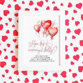 Heart Valentine Thema Wie groß ist Mama's Bauch Poster