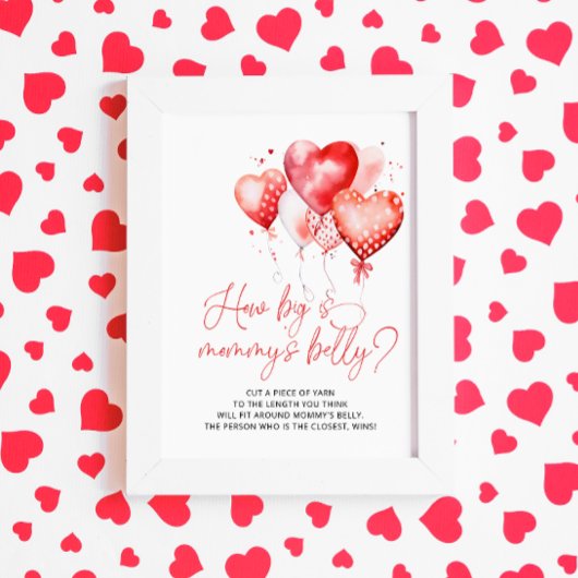 Heart Valentine Thema Wie groß ist Mama's Bauch Poster