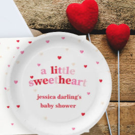 Heart Valentine Theme Baby Girl Dusche Papierplatt Pappteller