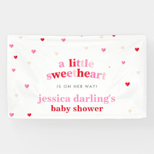 Heart Valentine Theme Baby Girl Dusche Red Pink Banner