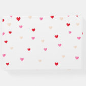 Heart Valentine Theme Baby Girl Dusche Red Pink Gästebuch (Rückseite)